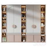 Trueliving 5 Door Walk-in White wardrobes Laminated Finish & PU Finish 8Ft *2Ft *9Ft -2438.4MM X 609MM X 2743.2MM)